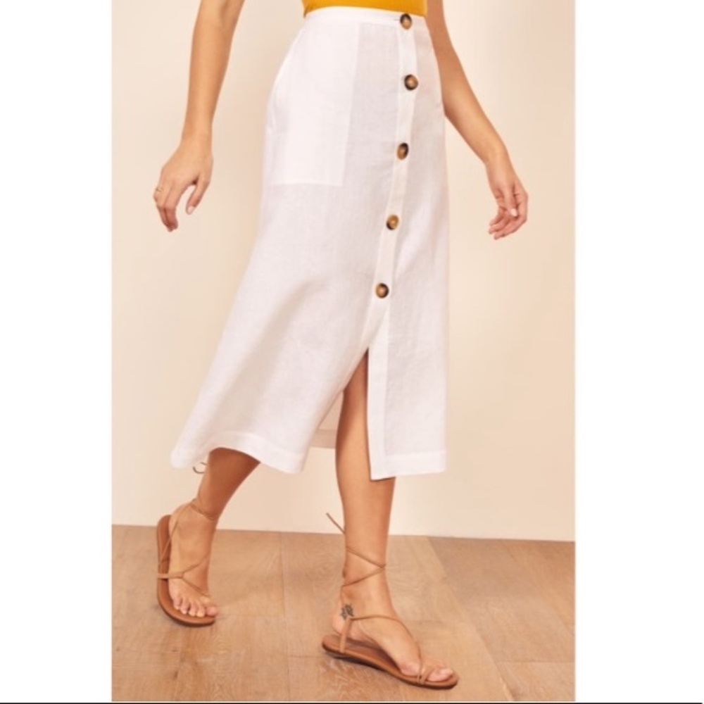 NWT Reformation Highland Skirt in White, Sz 0 - Picture 5 of 9